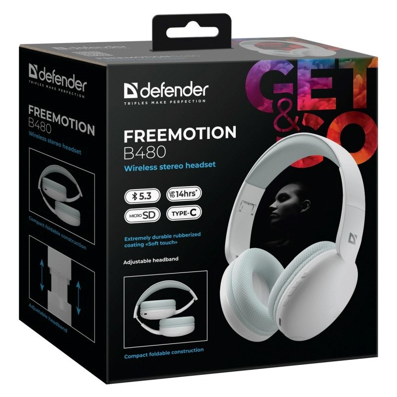 HEADPHONES DEFENDER BLUETOOTH FREEMOTION B480 WHITE