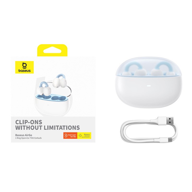 Baseus AirGo 1 Ring Headset True Wireless Stereo (TWS) In-ear Calls/Music Bluetooth White Baseus AirGo 1 Ring Headset True Wireless Stereo (TWS) In-ear Calls/Music Bluetooth White