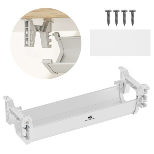 Maclean under-desk cable/extension organizer, max. load 5kg, white, MC-106 W Maclean under-desk cable/extension organizer, max. load 5kg, white, MC-106 W