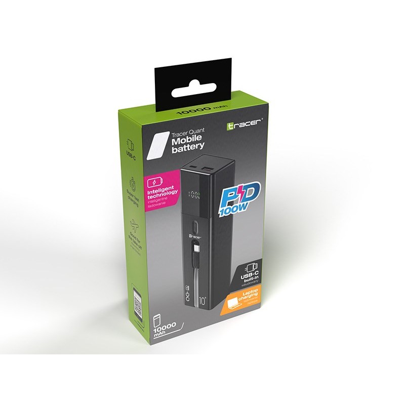 Tracer Quant 10000mAh 100W PD+QC, Black
