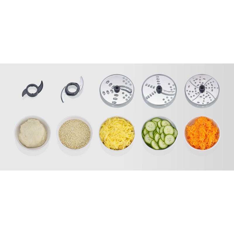 Severin KM 3892 food processor 1200 W 1.5 L Black, Stainless steel, Transparent