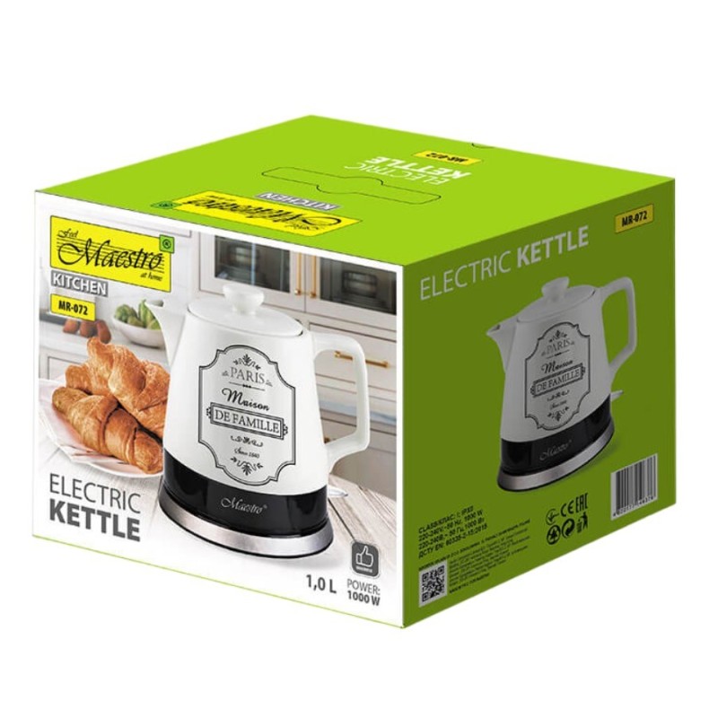 Feel-Maestro MR-072 electric kettle 1.2 L White 1200 W Feel-Maestro MR-072 electric kettle 1.2 L White 1200 W