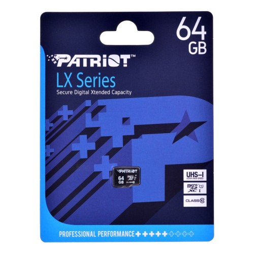 Patriot Memory PSF64GMDC10 memory card 64 GB MicroSDXC UHS-I Class 10 Patriot Memory PSF64GMDC10 memory card 64 GB MicroSDXC UHS-I Class 10