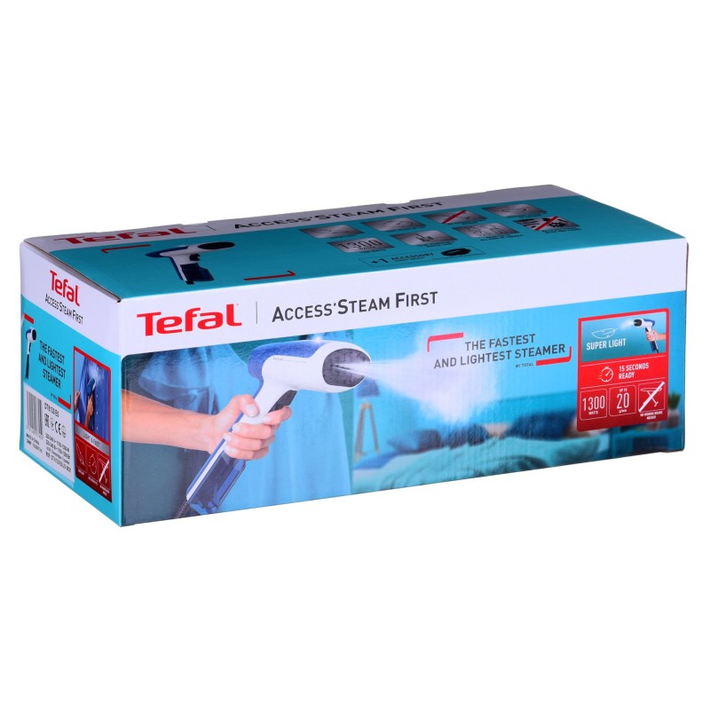 Tefal DT613 Handheld garment steamer 70 L 1300 W White, Blue Tefal DT613 Handheld garment steamer 70 L 1300 W White, Blue