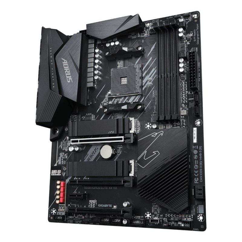 GIGABYTE B550 AORUS ELITE AX V2 Motherboard - Supports AMD Ryzen 5000 Series AM4 CPUs, 12+2 Phases Digital Twin Power Design, up to 4733MHz DDR4 (OC), 2xPCIe 3.0 M.2, WiFi 6E, 2.5GbE LAN, USB 3.2 Gen1 GIGABYTE B550 AORUS ELITE AX V2 Motherboard - Supports AMD Ryzen 5000 Series AM4 CPUs, 12+2 Phases Digital Twin Power Design, up to 4733MHz DDR4 (OC), 2xPCIe 3.0 M.2, WiFi 6E, 2.5GbE LAN, USB 3.2 Gen1