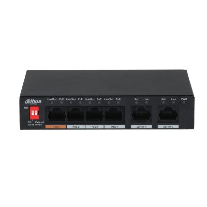 Dahua Technology PFS3006-4ET-60 Unmanaged L2 Fast Ethernet (10/100) Power over Ethernet (PoE) Black Dahua Technology PFS3006-4ET-60 Unmanaged L2 Fast Ethernet (10/100) Power over Ethernet (PoE) Black