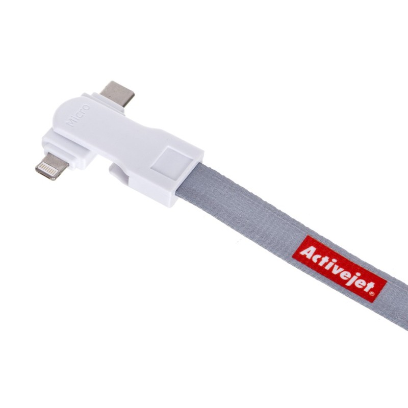 Activejet lanyard with charging cable 3-in-1 phone charger Activejet lanyard with charging cable 3-in-1 phone charger
