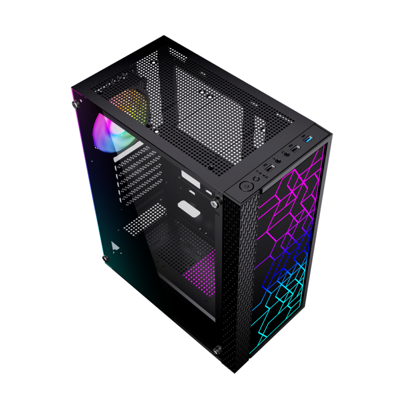 Gembird Fornax 2500 ARGB Gaming ATX computer case, Midi Tower, backlight, Black Gembird Fornax 2500 ARGB Gaming ATX computer case, Midi Tower, backlight, Black