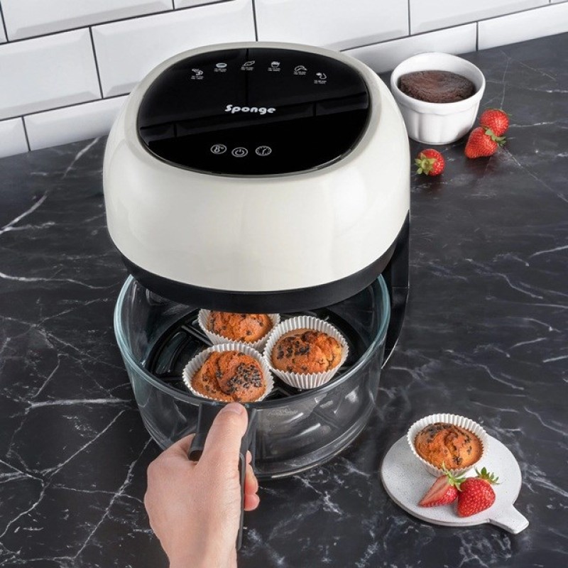 Sponge Greaseless deep fat fryer 4l Black, White Sponge Greaseless deep fat fryer 4l Black, White