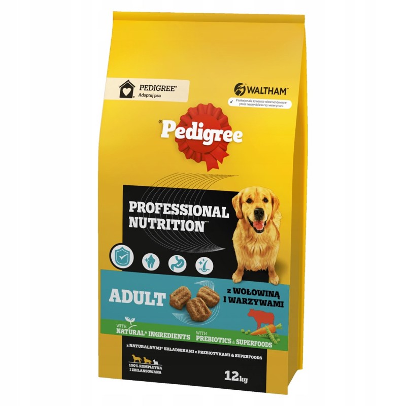 PEDIGREE Professional Nutrition Adult with beef and vegetables, medium and large breeds - dry dog food - 12 kg PEDIGREE Professional Nutrition Adult with beef and vegetables, medium and large breeds - dry dog food - 12 kg