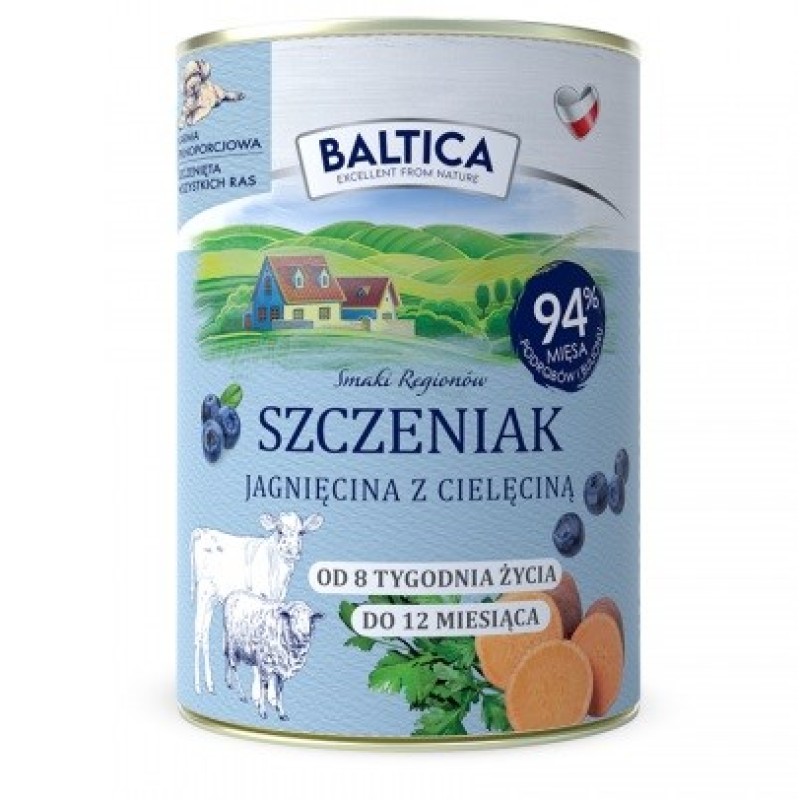 BALTICA Smaki regionów Puppy Lamb with veal - wet dog food - 400g BALTICA Smaki regionów Puppy Lamb with veal - wet dog food - 400g