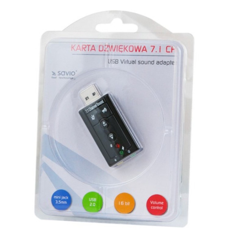 Savio AK-01 audio card 7.1 channels USB Savio AK-01 audio card 7.1 channels USB