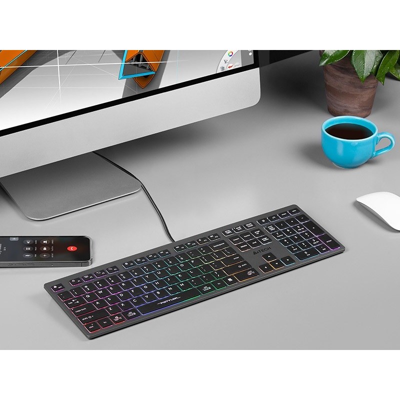 A4Tech FSTYLER FX60H (Neon Backlit) keyboard USB QWERTY Black, Grey A4Tech FSTYLER FX60H (Neon Backlit) keyboard USB QWERTY Black, Grey