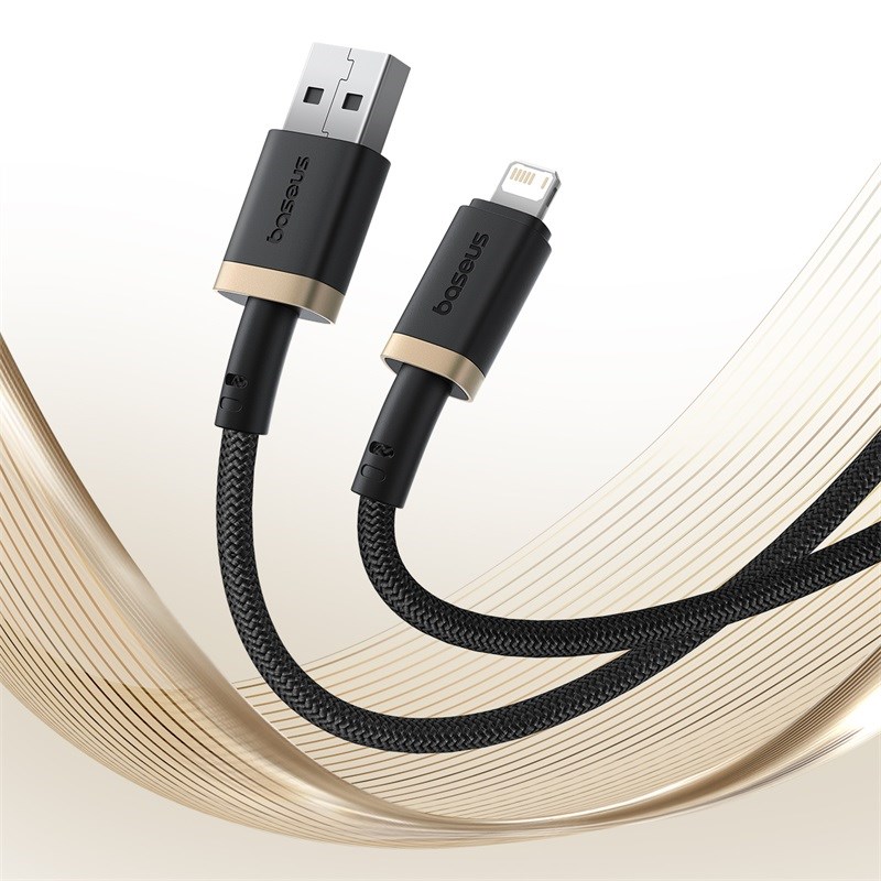 Baseus Dura Type A to IP 2.4A fast charging cable Black, Gold Baseus Dura Type A to IP 2.4A fast charging cable Black, Gold