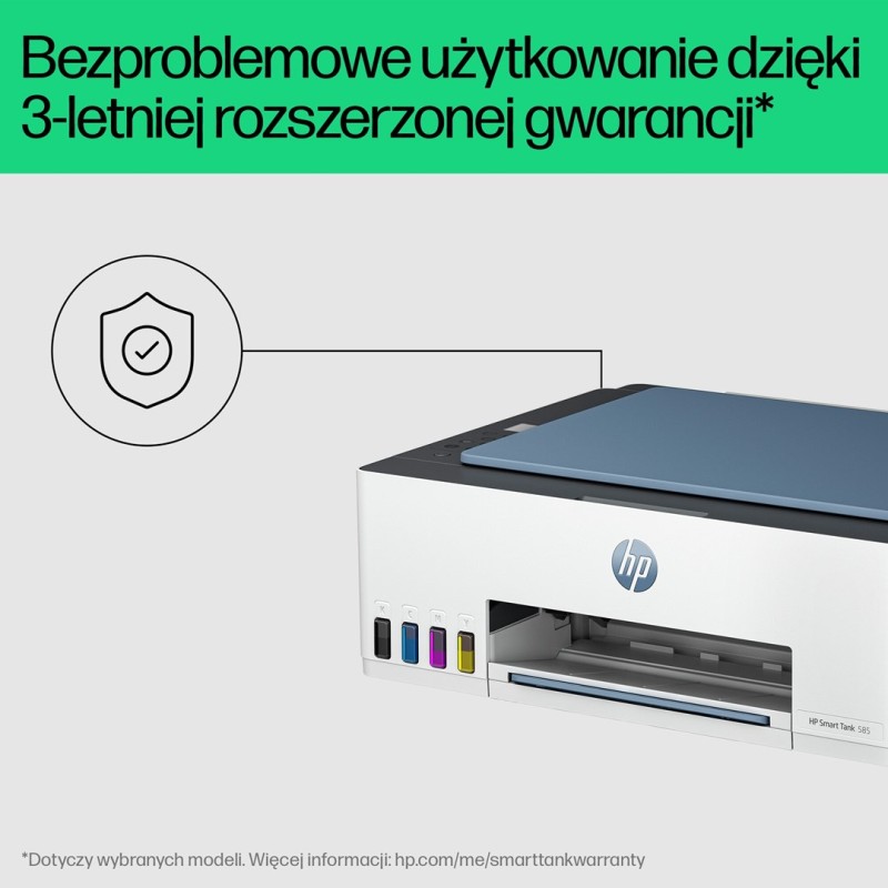 HP Smart Tank 585 All-in-One Printer, Home and home office, Print, copy, scan, Wireless; High-volume printer tank; Print from phone or tablet; Scan to PDF HP Smart Tank 585 All-in-One Printer, Home and home office, Print, copy, scan, Wireless; High-volume printer tank; Print from phone or tablet; Scan to PDF