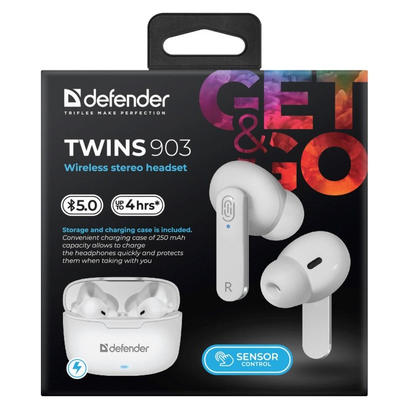 Bluetooth headphones TWINS 903 white Bluetooth headphones TWINS 903 white