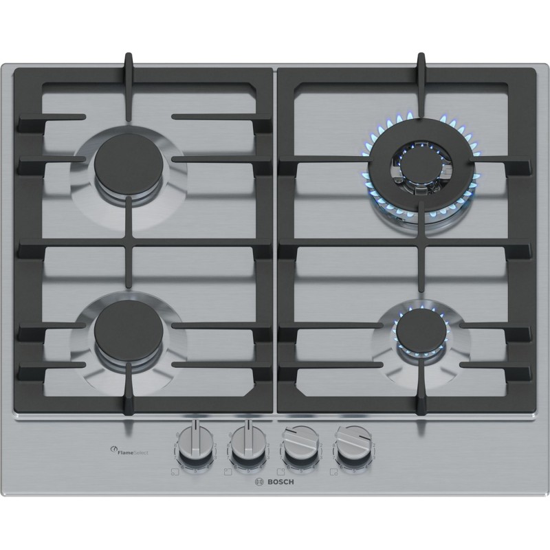 Bosch Serie 6 PCH6A5I90 hob Stainless steel Built-in 60 cm Gas 4 zone(s) Bosch Serie 6 PCH6A5I90 hob Stainless steel Built-in 60 cm Gas 4 zone(s)