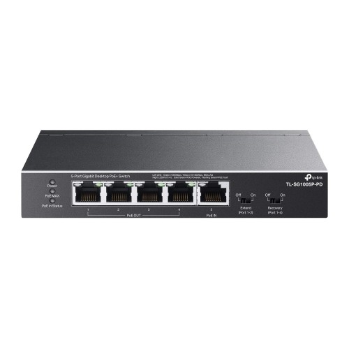 TP-Link TL-SG1005P-PD network switch Gigabit Ethernet (10/100/1000) Power over Ethernet (PoE) Black TP-Link TL-SG1005P-PD network switch Gigabit Ethernet (10/100/1000) Power over Ethernet (PoE) Black