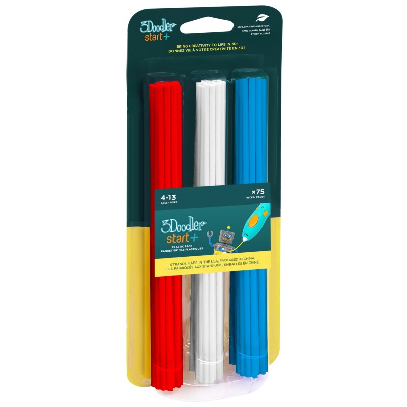 3Doodler Start 3DS-ECO-MIX1-75 3D printing material Compostable plastic Blue, Red, White 1 g 3Doodler Start 3DS-ECO-MIX1-75 3D printing material Compostable plastic Blue, Red, White 1 g