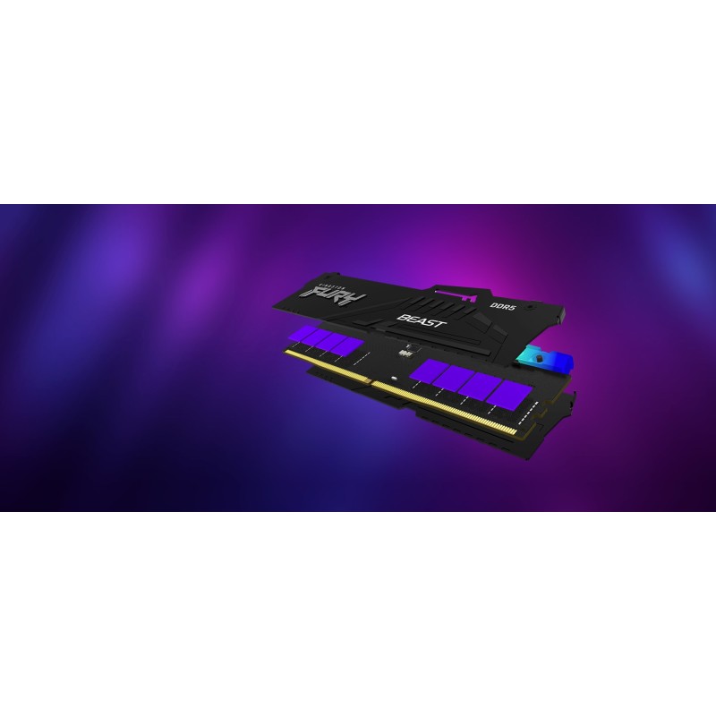 Kingston Technology FURY Beast 64GB 6000MT/s DDR5 CL30 DIMM (Kit of 2) RGB XMP Kingston Technology FURY Beast 64GB 6000MT/s DDR5 CL30 DIMM (Kit of 2) RGB XMP