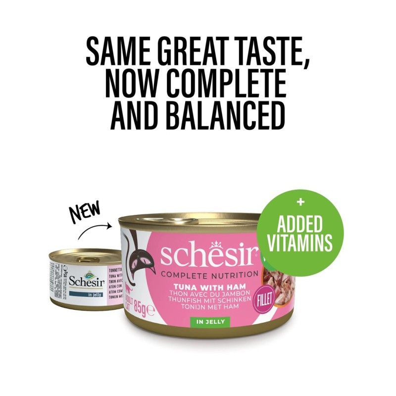 SCHESIR in jelly Tuna with ham - wet cat food - 85 g