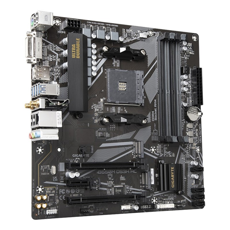 Gigabyte B550M DS3H Socket AM4 micro ATX AMD B550 Gigabyte B550M DS3H Socket AM4 micro ATX AMD B550