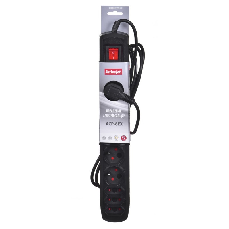Activejet APN-8G/3M-BK power strip with cord Activejet APN-8G/3M-BK power strip with cord
