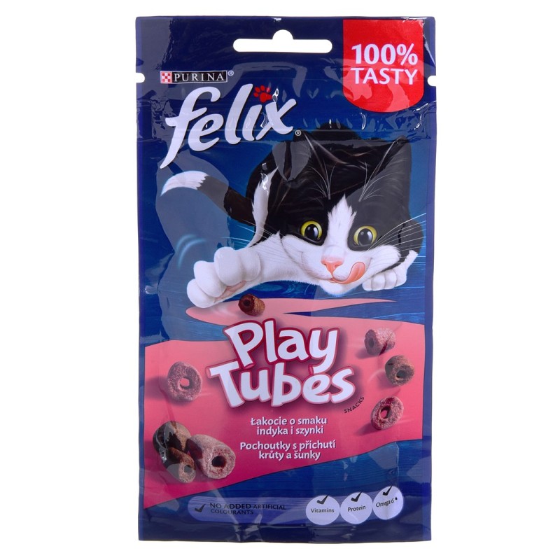 FELIX Play Tubes Turkey, Ham  - dry cat food - 50 g