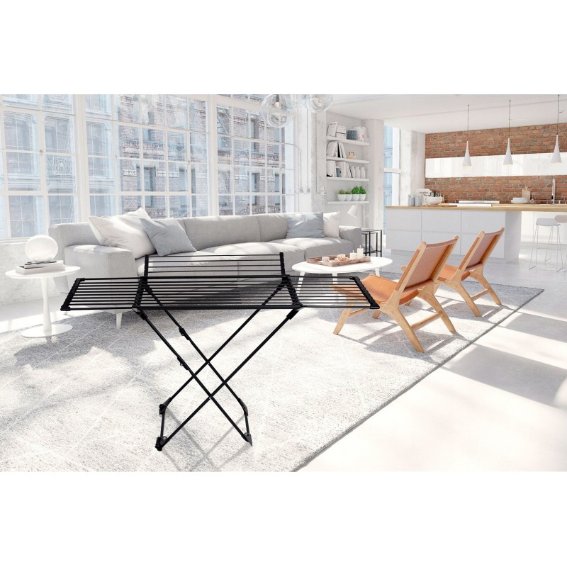 PROMIS SORRENTO laundry dryer, extendable + 2 wings, black PROMIS SORRENTO laundry dryer, extendable + 2 wings, black