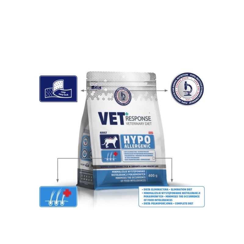 VET RESPONSE Hypoallergenic - dry cat food - 400g