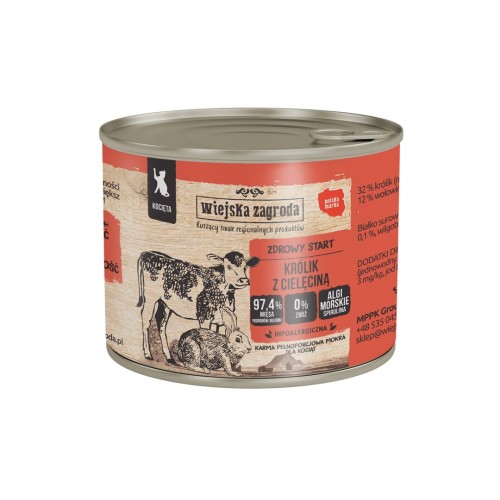 WIEJSKA ZAGRODA Rabbit with veal for kittens - wet cat food - 200g WIEJSKA ZAGRODA Rabbit with veal for kittens - wet cat food - 200g