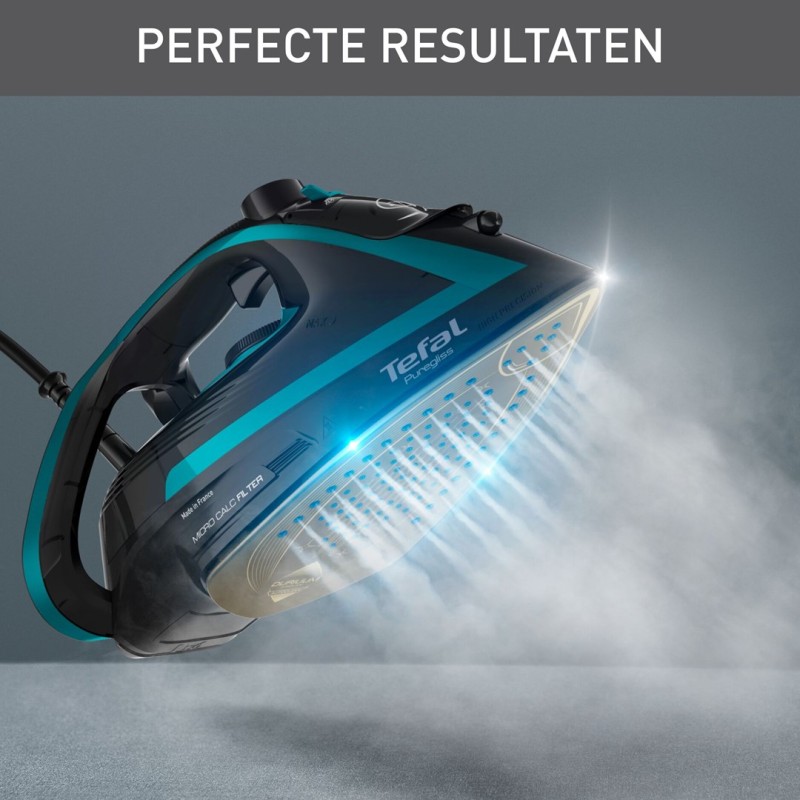 Tefal Puregliss FV8066 Dry & Steam iron Durilium AirGlide Autoclean soleplate 3000 W Black, Blue Tefal Puregliss FV8066 Dry & Steam iron Durilium AirGlide Autoclean soleplate 3000 W Black, Blue