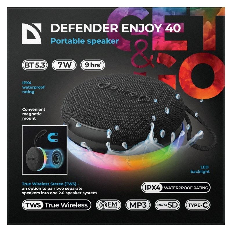 BLUETOOTH SPEAKER DEFENDER ENJOY 40 7W BLUETOOTH SPEAKER DEFENDER ENJOY 40 7W