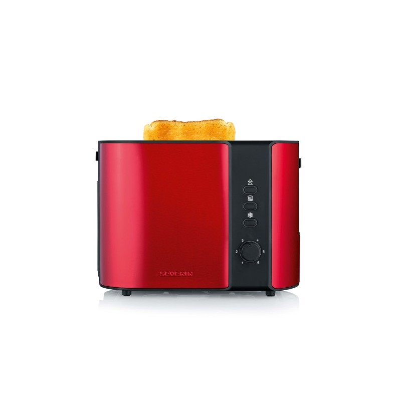 SEVERIN TOASTER RED, 2 SLICES, STEEL, 800W AT2217 SEVERIN TOASTER RED, 2 SLICES, STEEL, 800W AT2217