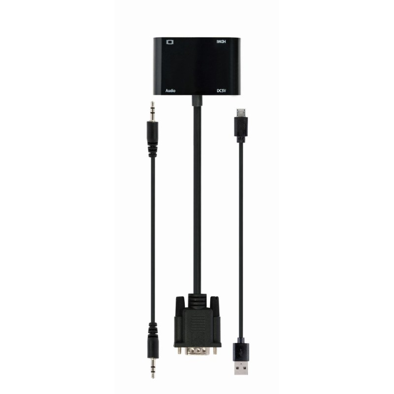 Gembird A-VGA-HDMI-02 video cable adapter 0.15 m HDMI + VGA (D-Sub) VGA (D-Sub) Black Gembird A-VGA-HDMI-02 video cable adapter 0.15 m HDMI + VGA (D-Sub) VGA (D-Sub) Black