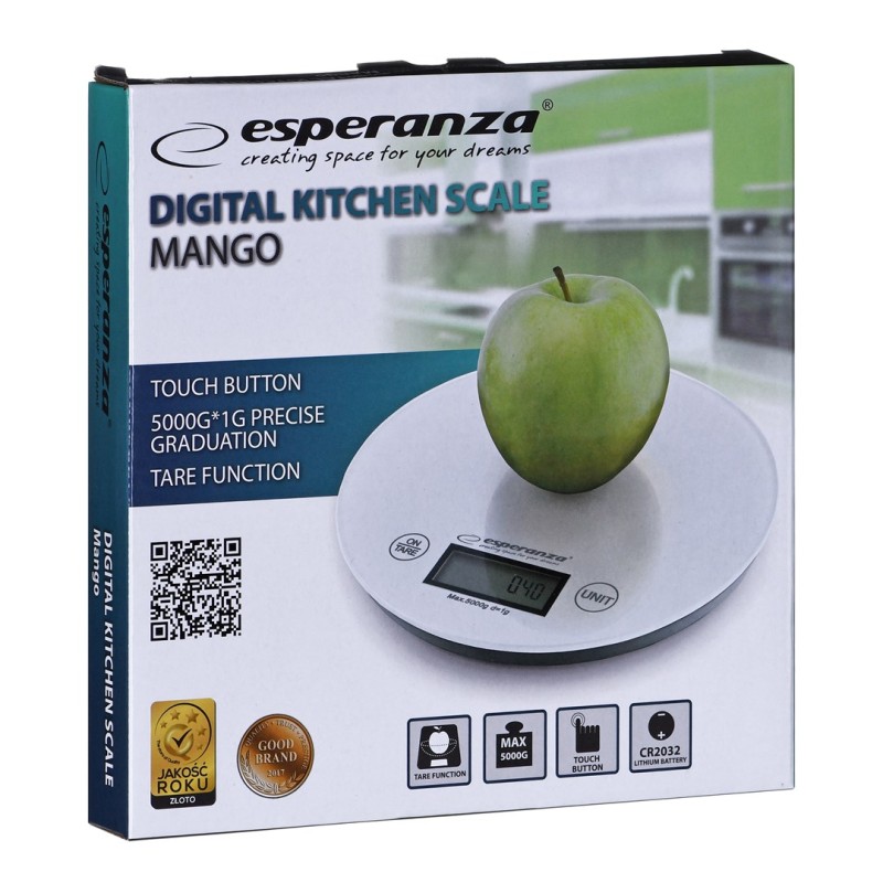 Esperanza EKS003W Electronic Kitchen Scale White Round Esperanza EKS003W Electronic Kitchen Scale White Round