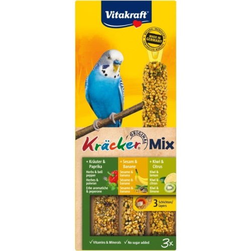 VITAKRAFT Kräcker Mix Banana, kiwi, pepper - treats for budgerigar - 3 pcs. VITAKRAFT Kräcker Mix Banana, kiwi, pepper - treats for budgerigar - 3 pcs.