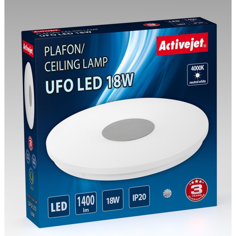 Modern LED ceiling plafond Activejet UFO LED 18W Modern LED ceiling plafond Activejet UFO LED 18W