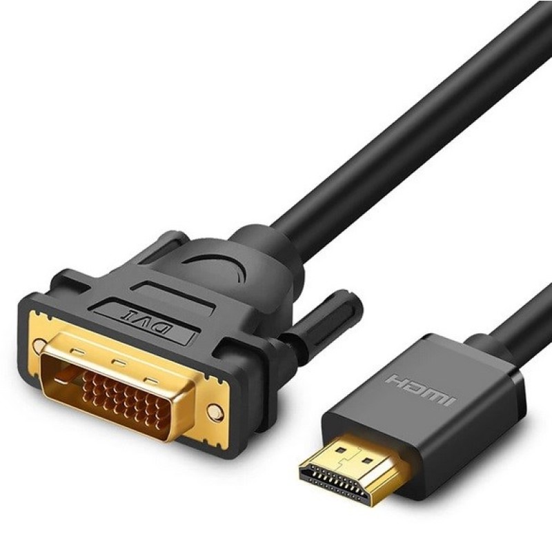 Ugreen HD106 DVI 24+1 pin/HDMI FHD 60Hz 1.5m cable (black) Ugreen HD106 DVI 24+1 pin/HDMI FHD 60Hz 1.5m cable (black)