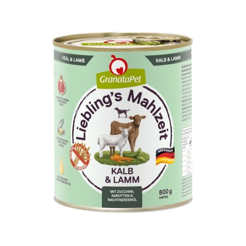 GRANATAPET Liebling's Mahlzeit Veal and lamb - wet dog food - 800g