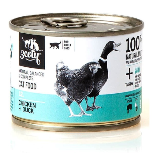 3COTY 12. Chicken with duck - wet cat food - 180g 3COTY 12. Chicken with duck - wet cat food - 180g
