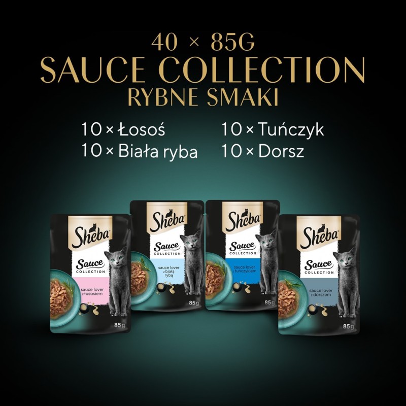 SHEBA Sauce Collection Fish flavors collection - wet cat food - 40x85 g SHEBA Sauce Collection Fish flavors collection - wet cat food - 40x85 g