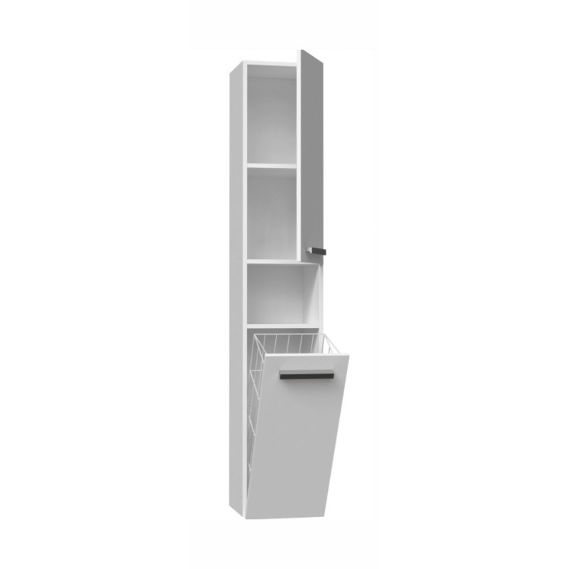 Bathroom cabinet NEL III 31x30x174 cm, matt white Bathroom cabinet NEL III 31x30x174 cm, matt white