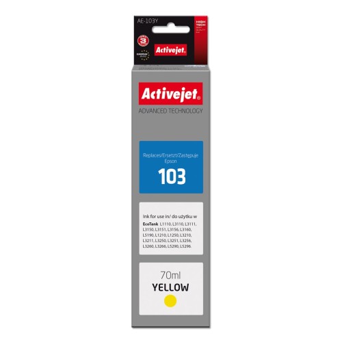 Activejet AE-103Y ink (replacement Epson 103 C13T00S44A; Supreme; 70 ml; yellow) Activejet AE-103Y ink (replacement Epson 103 C13T00S44A; Supreme; 70 ml; yellow)
