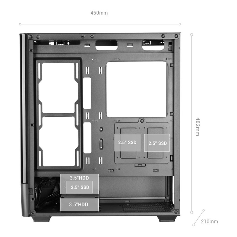Mars Gaming MCLCDPRO computer case Midi Tower Black