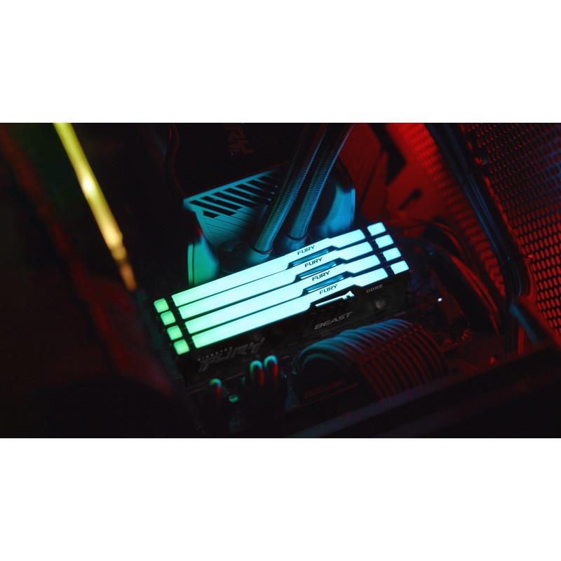Kingston Technology FURY Beast 64GB 6000MT/s DDR5 CL30 DIMM (Kit of 2) RGB XMP Kingston Technology FURY Beast 64GB 6000MT/s DDR5 CL30 DIMM (Kit of 2) RGB XMP