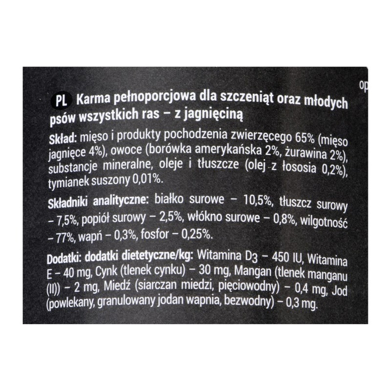 Dolina Noteci Rafi Junior with lamb, cranberry and blueberry - Wet dog food 400 g Dolina Noteci Rafi Junior with lamb, cranberry and blueberry - Wet dog food 400 g