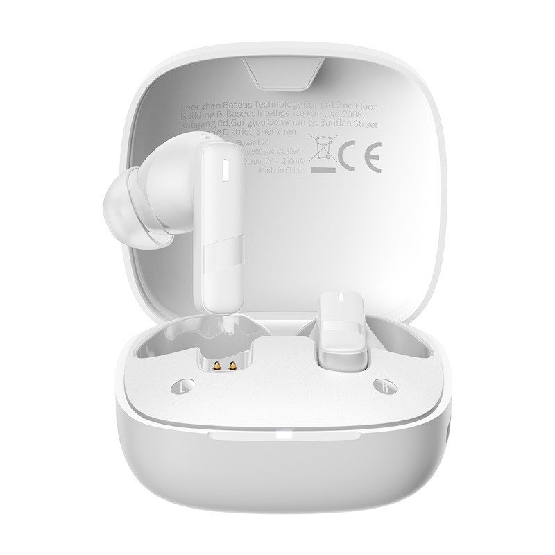 Baseus Bowie E20 Headset Wireless In-ear Calls/Music Bluetooth White Baseus Bowie E20 Headset Wireless In-ear Calls/Music Bluetooth White