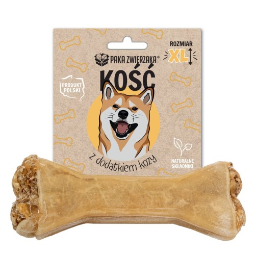 PAKA ZWIERZAKA Bone with goat XL 17 cm - dog treat - 115g PAKA ZWIERZAKA Bone with goat XL 17 cm - dog treat - 115g