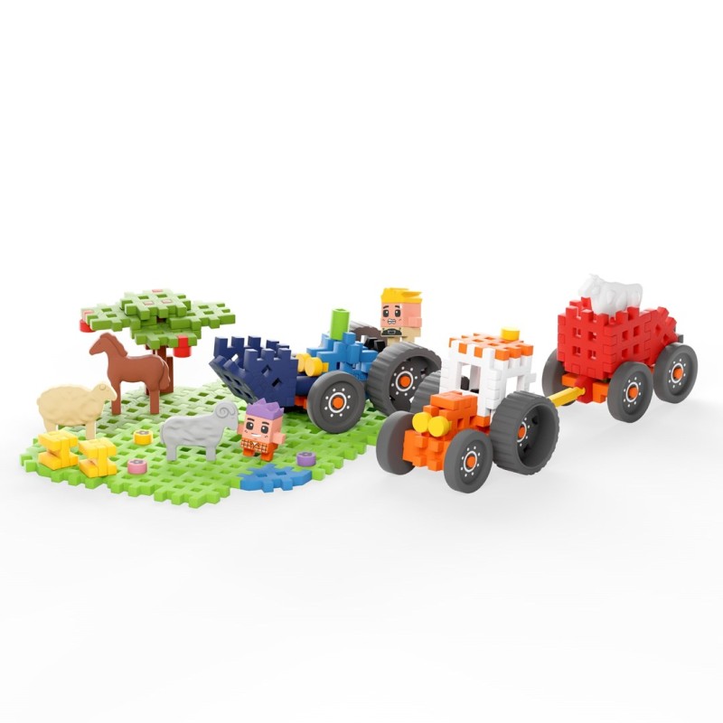 MARIOINEX Mini Waffle Farmer Building Blocks Tractors and a cool meadow, 110 pieces MARIOINEX Mini Waffle Farmer Building Blocks Tractors and a cool meadow, 110 pieces